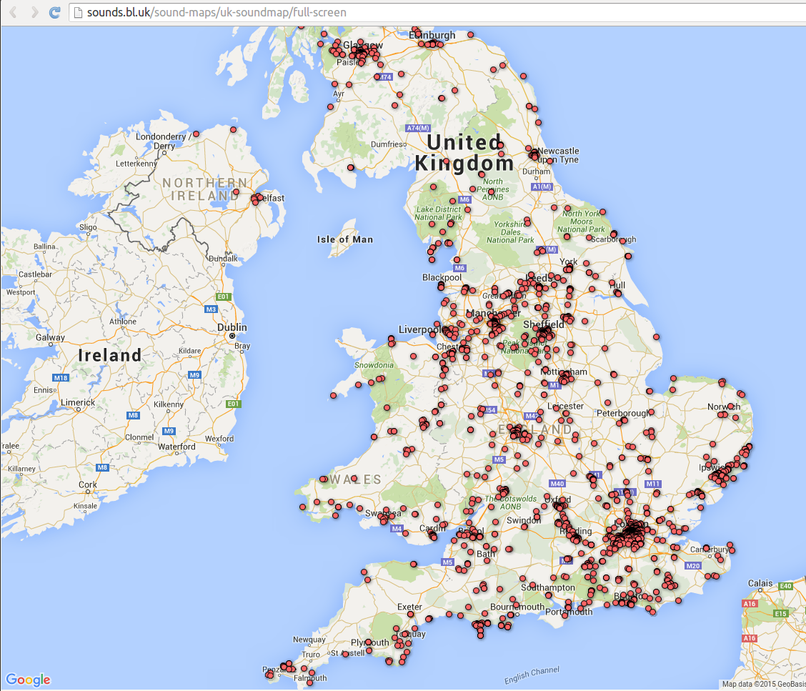 Map of the UK showing... who knows what